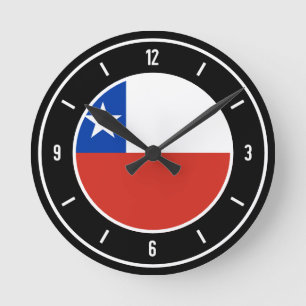 Chile Flag Elegant Runde Wanduhr