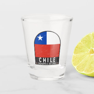 Chile-Flag-Emblem gestört Vintag Schnapsglas
