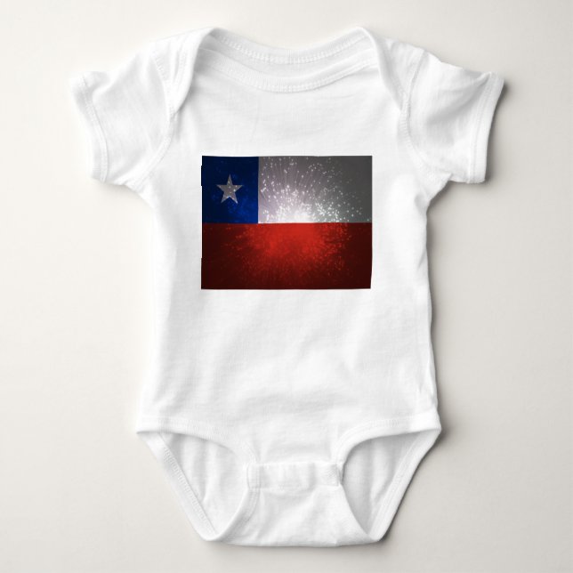 Chile-Flag-Feuerwerk Baby Strampler (Vorderseite)