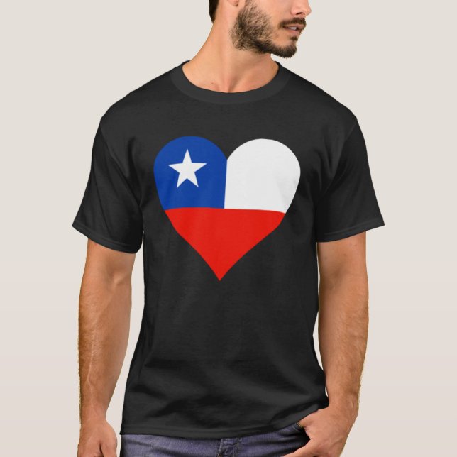 Chile Flag Heart Chile  Love Chile T-Shirt (Vorderseite)