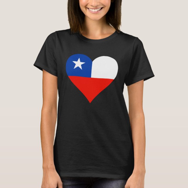 Chile Flag Heart Chile  Love Chile T-Shirt (Vorderseite)