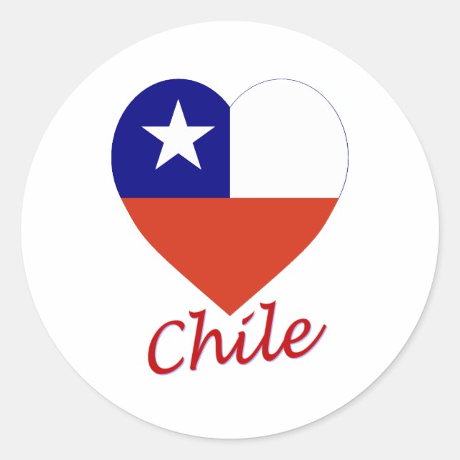 Chile-Flag-Herz Runder Aufkleber (Vorderseite)