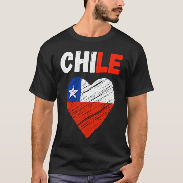 Chile Flag Holiday Chile Heart Chilean Flag T-Shirt (Vorderseite)