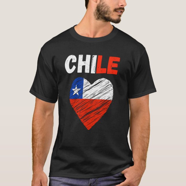 Chile Flag Holiday Chile Heart Chilean Flag T-Shirt (Vorderseite)