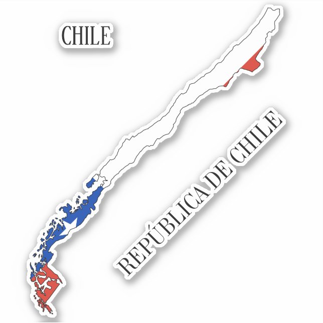 Chile-Flag-Karte Aufkleber (Vorderseite)