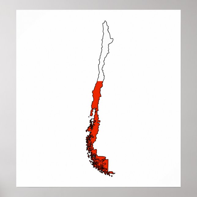 Chile-Flag-Karte Poster (Vorne)