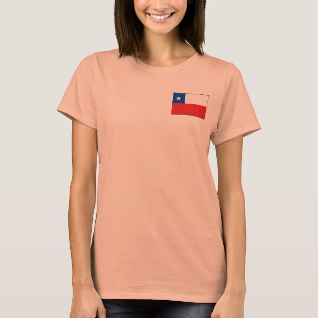 Chile-Flag + Karte T - Shirt (Vorderseite)