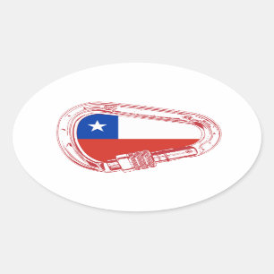 Chile Flag Klettersteig Carabiner Ovaler Aufkleber