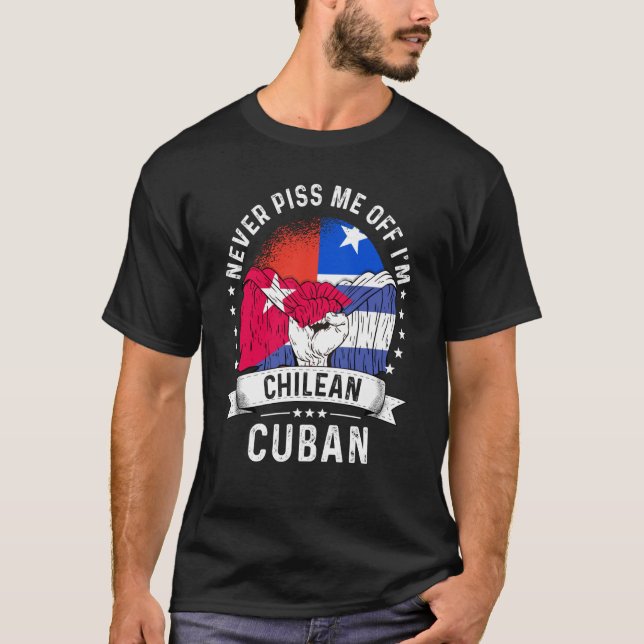 Chile Flag Kuba Grosser Spaß Bürger Pride T-Shirt (Vorderseite)