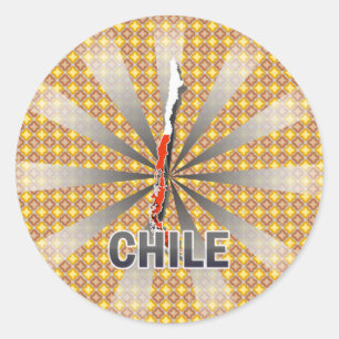 Chile Flag Map 2.0 Runder Aufkleber