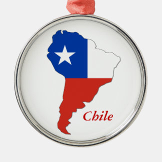 Chile Flag Map South America Christmas Ornament Aus Metall