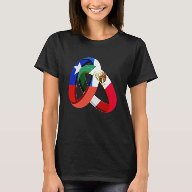Chile Flag Mexico Grown Ring Marriage Wedding T-Shirt (Vorderseite)