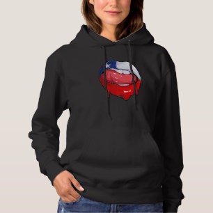 Chile Flag Mouth Soccer Chillean Hoodie