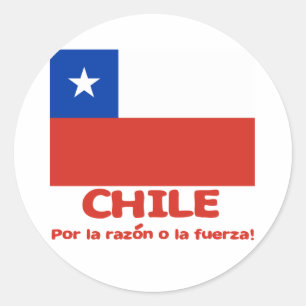 Chile Flag T - Shirt mit chilenischem Motto Runder Aufkleber
