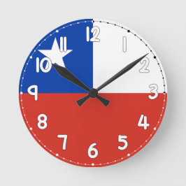Chile Flag Wall Clock - Flag of chile Runde Wanduhr