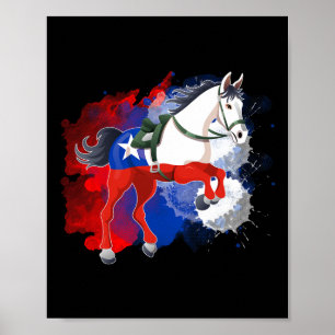 Chile-Flagge für Pferdereiten Poster