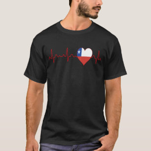 Chile-Flagge Herzschlag EKG Patriotisch Nationale T-Shirt