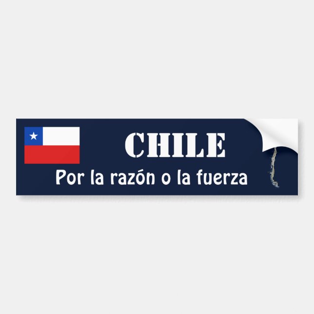 Chile-Flagge + Karten-Autoaufkleber Autoaufkleber (Vorne)