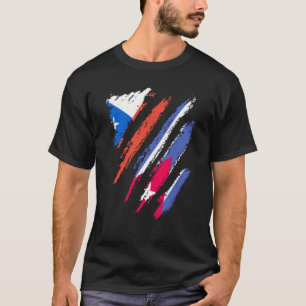 Chile-Flagge Kuba Gewachsen Patriot Land Streifen T-Shirt