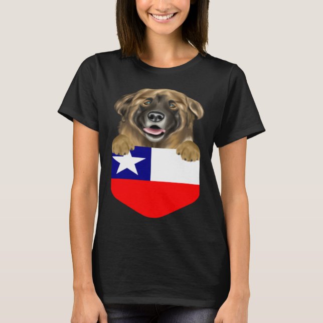 Chile-Flagge Leonberger Hund in der Tasche T-Shirt (Vorderseite)