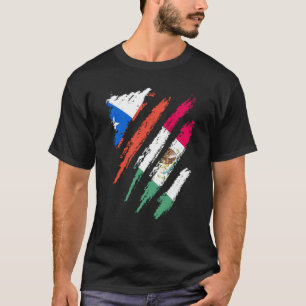 Chile-Flagge Mexiko Gewachsen Patriot Land Streife T-Shirt