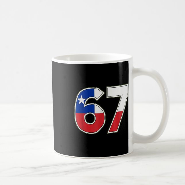Chile-Flagge Nummer 67 Feier Design  Kaffeetasse (Rechts)