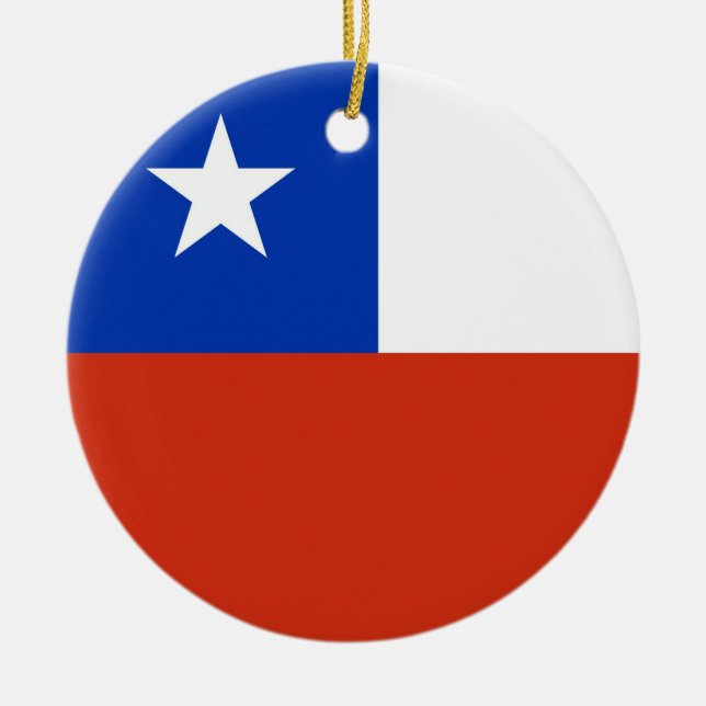 Chile-Flagge schlicht Keramik Ornament (Vorne)