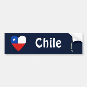 Chile-Flaggen-Herz + Karten-Autoaufkleber Autoaufkleber