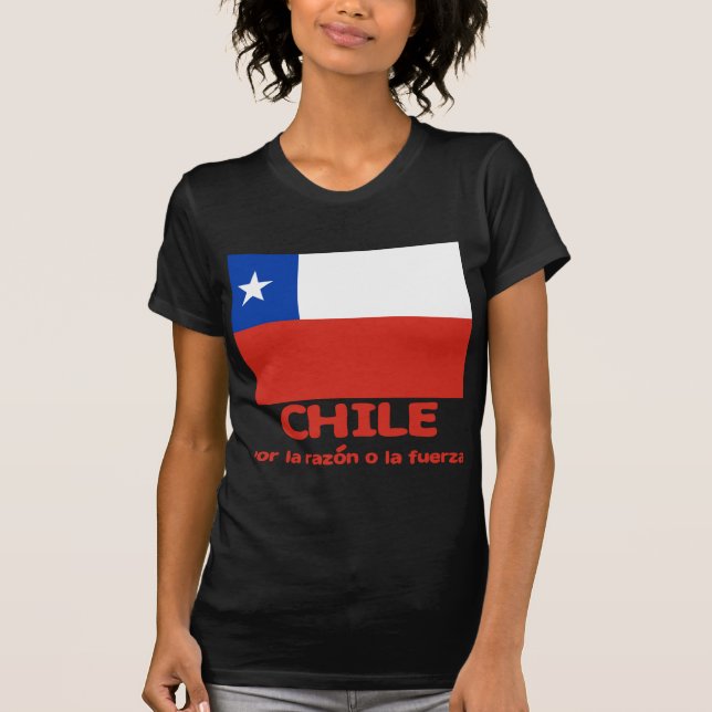 Chile-Flaggen-T - Shirt mit chilenischem Motto (Vorderseite)