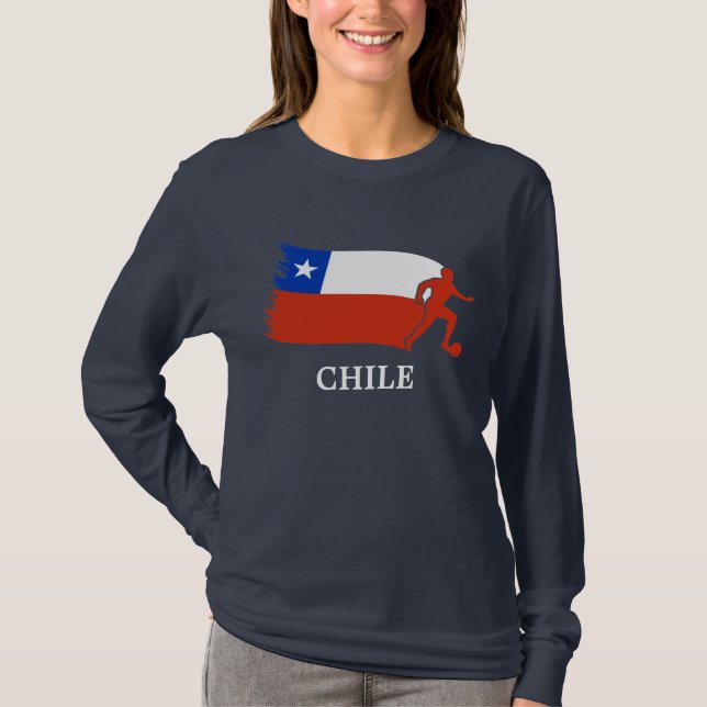 Chile-Fußball-Flagge T-Shirt (Vorderseite)