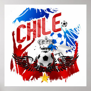 Chile-Fußball-T - Shirt und Fußballfans Poster