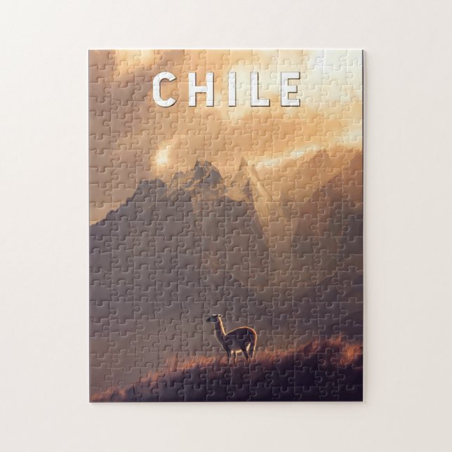 Chile Illustration Reise Kunst Vintage Puzzle (Vertikal)