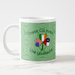 Chile Irland USA Kleeblatt Flagge Personalisiert Jumbo-Tasse
