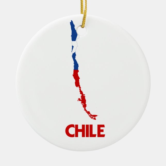 CHILE-KARTE KERAMIKORNAMENT (Vorne)