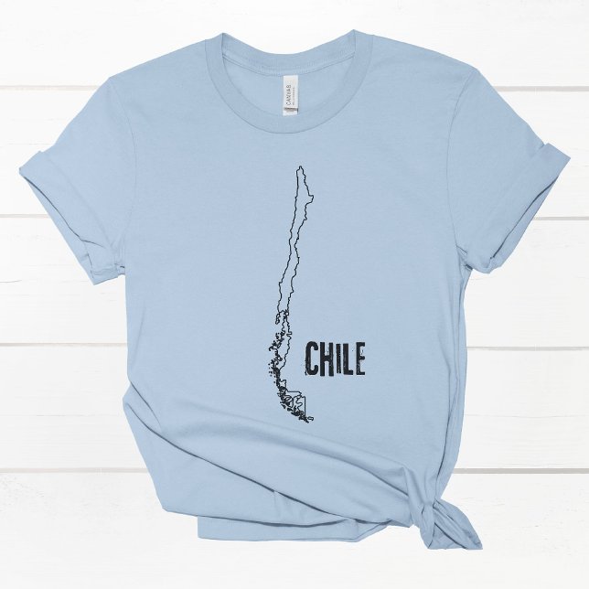 Chile Landkarte Chiles Kontur an den Landesgrenzen T-Shirt (Von Creator hochgeladen)