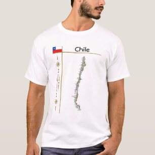 Chile Map + Flag + Titel T - Shirt