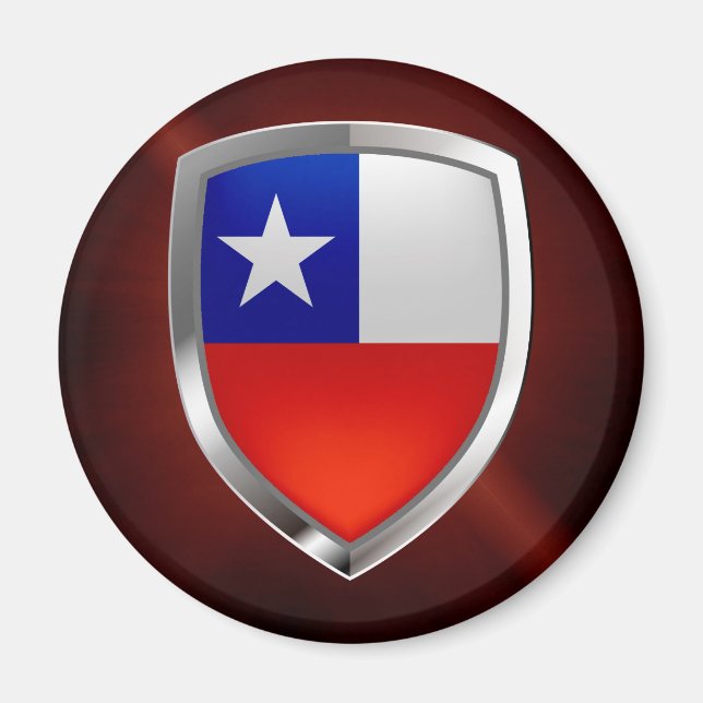 Chile Mettalic Emblem Magnet (Vorne)