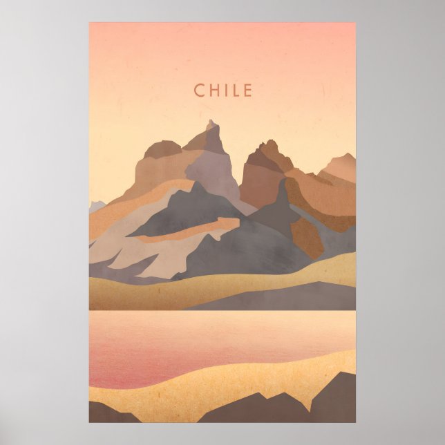 Chile Minimal Reiseplakat Poster (Vorne)