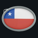 Chile Ovale Gürtelschnalle<br><div class="desc">Patriotische Flagge des Chilen.</div>