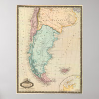 " Chile/Patagonia: 1862 - Detaillierte KARTE ...