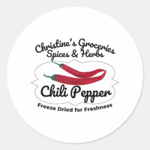 Chile Pepper Jar. Runder Aufkleber