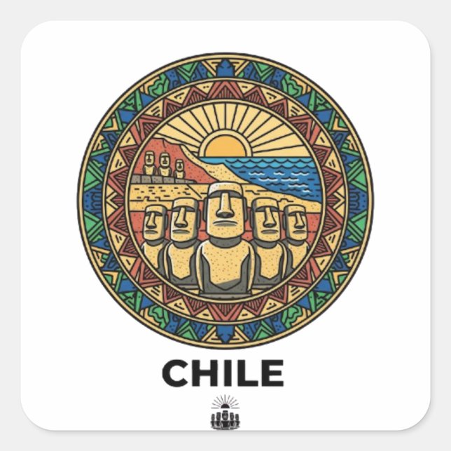 CHILE QUADRATISCHER AUFKLEBER (Vorderseite)