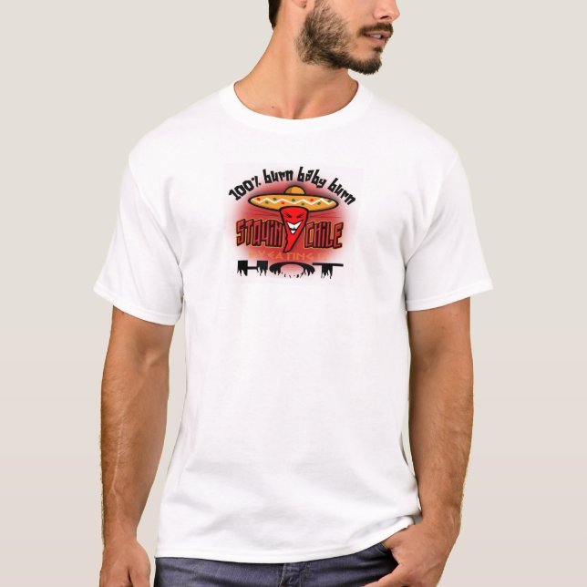 Chile-roter Brand T-Shirt (Vorderseite)