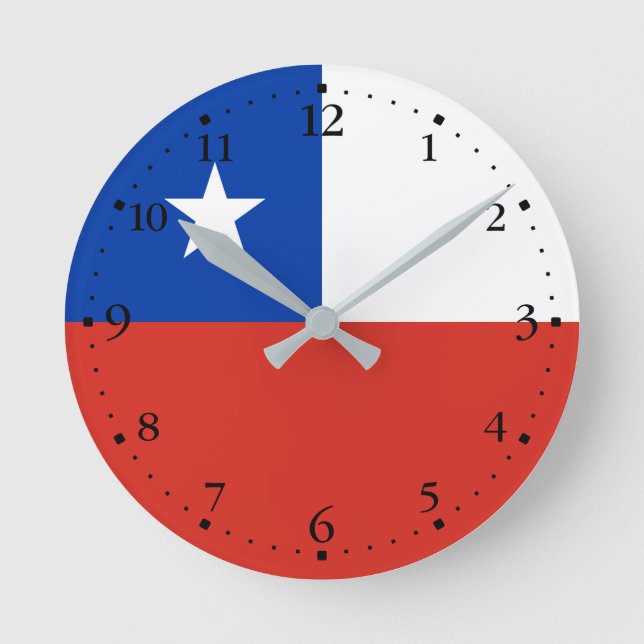 Chile Runde Wanduhr (Vorderseite)