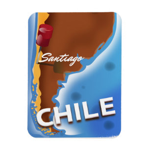 Chile Santiago Vintage Reiseplakat Magnet