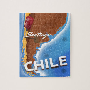 Chile Santiago Vintage Reiseplakat Puzzle