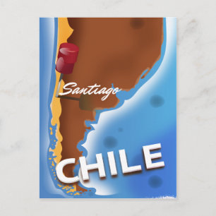 Chile Santiago Vintage-Reiseposter Postkarte