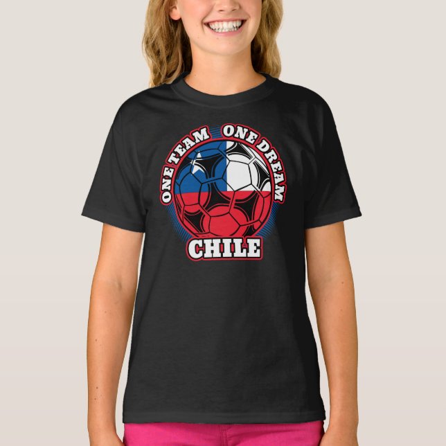 Chile Soccer One Team One Dream T-Shirt (Vorderseite)