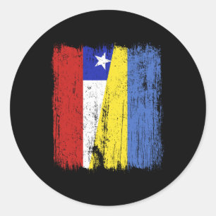Chile Ukraine Halbflagge Chilenisch Ukrainisches E Runder Aufkleber