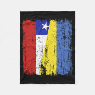 Chile Ukraine Half Flag Chilean Ukrainian Heritage Fleecedecke